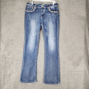 JR Realco Jeans Womens 32 Blue Medium Wash Stretch Mid Rise Bootcut